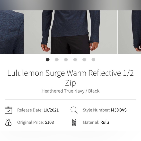 Lululemon Surge Warm Reflective 1/2 Zip - Picture 4 of 10